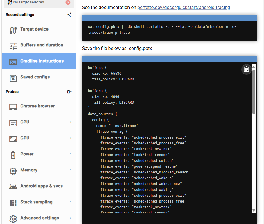 Perfetto Config