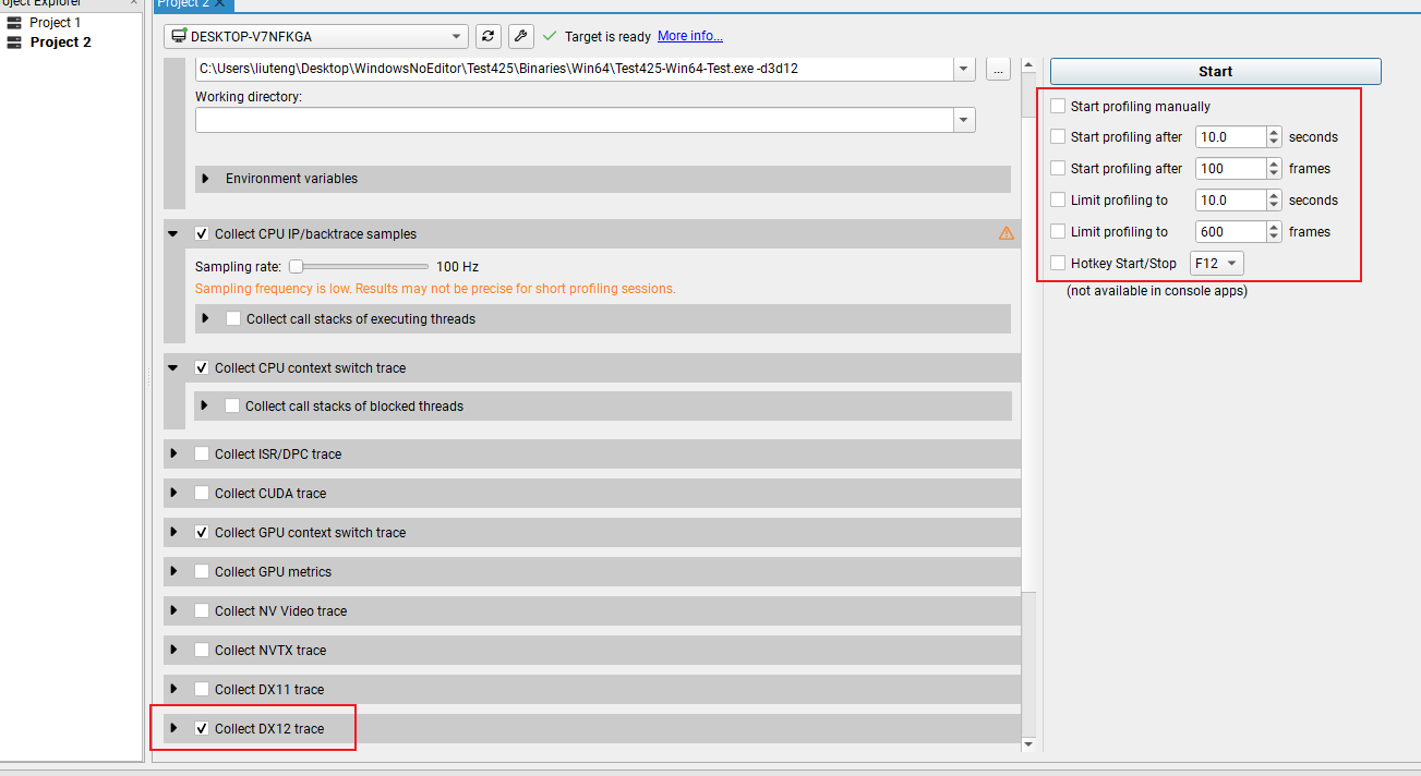 NSight System Trace Config